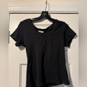 z supply black scoop neck T shirt